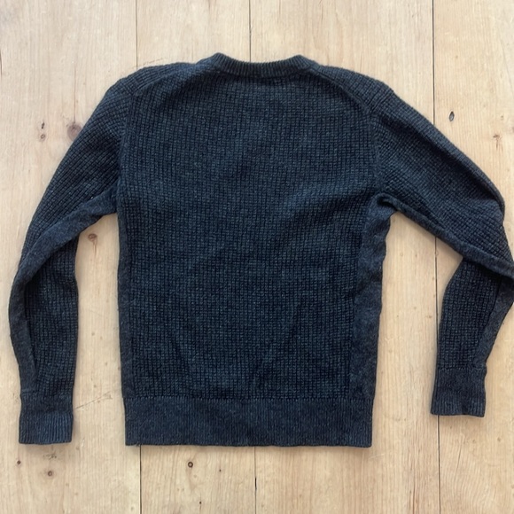 Wool + Yak Blend Grey Waffle Knit Sweater, Small - Picture 5 of 5
